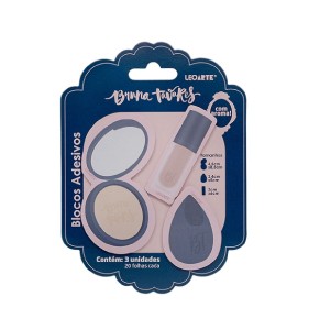 BLOCO ADESIVO COM AROMA BRUNA TAVARES + 3 BLOCOS 20F LEOARTE