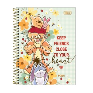 CADERNO ESPIRAL CAPA DURA COLEGIAL 1M POOH 80 FOLHAS TILIBRA