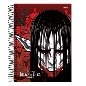 CADERNO ESPIRAL UNIV CD 80 FLS ATTACK ON TITAN JANDAIA 