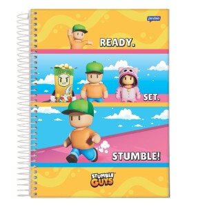 CADERNO ESPIRAL UNIV CD 80 FLS stumble guys jandaia