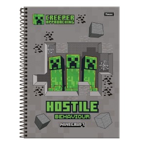 CADERNO ESPIRAL UNIV CD 80 FLS Minecraft FORONI