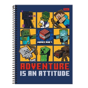 CADERNO ESPIRAL UNIV CD 80 FLS Minecraft FORONI