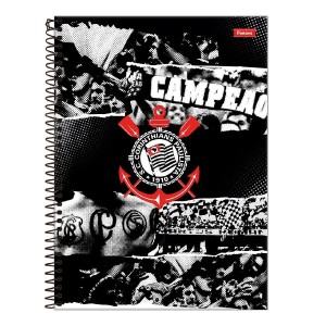 CADERNO ESPIRAL UNIV CD 80 FLS CORINTHIANS FORONI