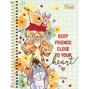 CADERNO ESPIRAL CD 1/4 POOH 80 FLS TILIBRA