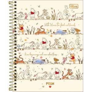 CADERNO ESPIRAL CD COLEGIAL 10M POOH 160 FOLHAS TILIBRA