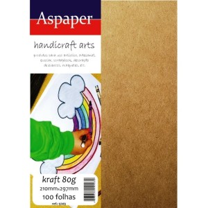 PAPEL KRAFT A4 80G 100 FOLHAS ASPAPER