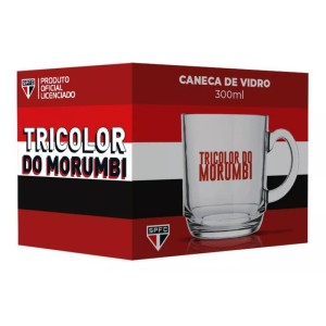CANECA DE VIDRO 300ML TRICOLOR DO MORUMBI SÃO PAULO ALLMIX