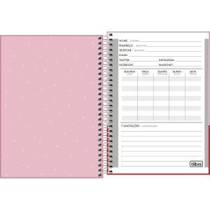 CADERNO ESPIRAL CAPA DURA 1/4 LOVE PINK 80 FOLHAS TILIBRA