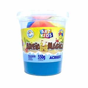 AREIA MÁGICA 550G AZUL + 3 MOLDES GRÁTIS ACRILEX