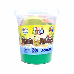 AREIA MÁGICA 550G VERDE + 3 MOLDES GRÁTIS ACRILEX