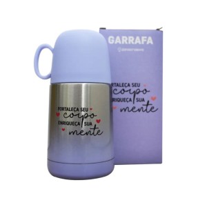 MINI GARRAFA TÉRMICA 210ML CORPO E MENTE ZONA CRIATIVA