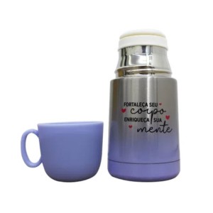 MINI GARRAFA TÉRMICA 210ML CORPO E MENTE ZONA CRIATIVA