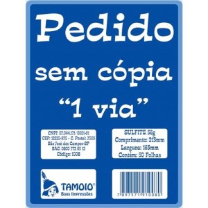 BLOCO TALÃO DE PEDIDO C/ 1 VIA 50 FOLHAS 163X213MM TAMOIO