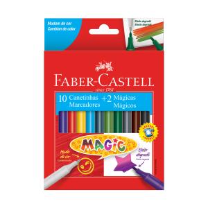 CANETA HIDROGRÁFICA MAGIC 10 CORES + 2 FABER-CASTELL