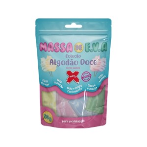 MASSA DE E.V.A FOAMY ALGODÃO DOCE 50G 5 CORES PASTEL MAKE+