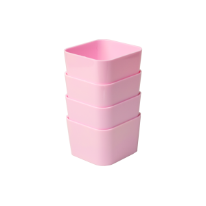 KIT PORTA OBJETOS PEQUENO C/ 4 PEÇAS ROSA PASTEL DELLO