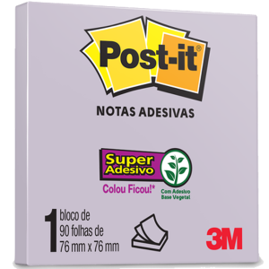 POST-IT NOTAS ADESIVAS LILAC 90FLS 76X76MM 3M