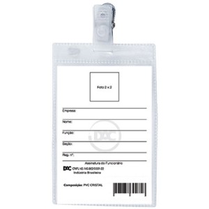 CRACHÁ COM PRESILHA TRANSPARENTE 60X90MM DAC