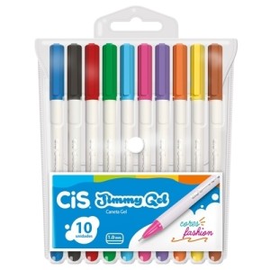 CANETA JIMMY GEL ESTOJO C/10 CORES FASHION CIS