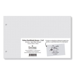 FICHAS PONTILHADO BRANCO/CINZA 5X8 50 FICHAS FINA IDEIA
