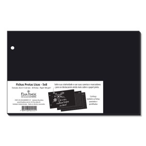 FICHAS PRETAS LISAS 5X8 30 UNID FINA IDEIA