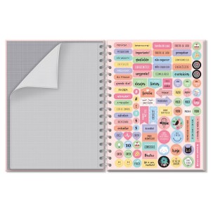 CADERNO COLEGIAL 10 MATERIAS CORAÇÕES HOLOGRAFICOS FINA IDEIA