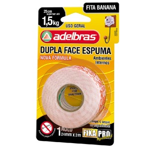 FITA BANANA DUPLA-FACE 24MMX2M ADELBRAS