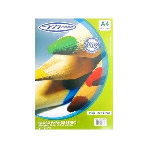 BLOCO DESENHO A4 CREME 140G 20 FLS MENNO